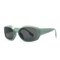 Occhiali da sole ovali retrò con montatura spessa verde salvia e lenti grigio scuro - Montatura Verde Fagiolo Lenti Nero Grigio (C3)