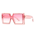 Square oversized sunglasses with jelly pink gradient lenses and trendy thick frame - Pink Gradient (C2 Pink Pink)
