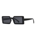 Modern rectangular black frame sunglasses with dark lenses for fashion street photography - Black Frame Black Grey Lens (C1)