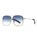 Lunettes de soleil carrées rétro modernes avec verres dégradés bleus et monture dorée - Monture argentée avec verres dégradés bleus (C5)