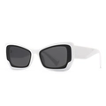 Lunettes de soleil papillon modernes avec monture bicolore noir et blanc pour femme - C2 Blanc Noir Gris