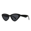 Lunettes de soleil œil de chat modernes noires avec monture rétro pour femmes - Monture Noire Verres Gris
