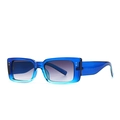 Modern rectangle sunglasses with blue gradient frames and tinted lenses for women - Blue Double Gray