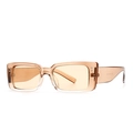 Modern rectangle sunglasses with light amber frame and matching lenses for retro street style - Light Tan