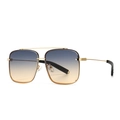 Lunettes de soleil carrées rétro avec verres dégradés et monture dorée chic - Monture dorée avec verres dégradés brun clair (C3)