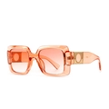 Modern retro square sunglasses with transparent orange frame and gradient lenses - Light Salmon Pink Gradient (C5)