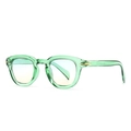 Retro round sunglasses in transparent mint green frame with golden arrow detail - Transparent Green Frame Light Tan Gradient Lens (C7)