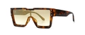 Classic tortoise shell square sunglasses with yellow gradient lenses and gold rivets - Leopard Yellow Gradient