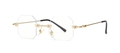 Modern rimless octagonal sunglasses with thin gold metal frame and black temple tips - Gold Transparent