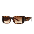 Occhiali da sole vintage tartarugati con montatura spessa quadrata e lenti sfumate - Leopardo Marrone Sfumato