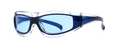 Occhiali da sole sportivi quadrati con montatura a doppio strato blu e trasparente - Montatura Blu Lente Blu (C4)
