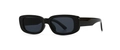 Modern retro square sunglasses with a black frame and dark grey lenses for street style - Black