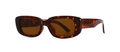 Occhiali da sole rettangolari moderni retro con montatura tartaruga e lenti marroni - Leopardo Tan