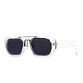 Moderne Retro-Sonnenbrille mit transparentem Rahmen und dunklen Gläsern - Transparenter Rahmen Schwarzgraue Linsen (C2)