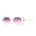 Retro ovale Sonnenbrille mit transparentem Rahmen und lila Verlaufgläsern - Transparentes Rosa mit Farbverlauf (C5)