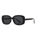 Lunettes de soleil ovales rétro modernes avec monture noire et verres foncés style rue - Noir