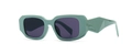 Occhiali da sole rettangolari con montatura spessa verde menta e lenti grigie scure - Verde Nero Grigio
