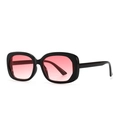 Lunettes de soleil ovales rétro avec monture noire et verres dégradés roses élégants - C7 Noir Dégradé Rose