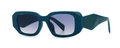 Retro rectangle sunglasses with thick dark blue frames and purple gradient lenses - Dark Cyan Blue