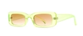 Retro rectangle sunglasses with neon green frame and brown gradient lenses for women - Light Green Light Tea