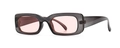 Retro rectangle sunglasses with smoky grey frames and light pink transparent lenses - Grey Pink