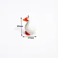Cartoon white duck acrylic pendant with orange beak and metal ring 33mm x 17mm - Large White Duck