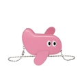 Cute pink airplane shaped mini crossbody bag with chain strap for girls and women - Pink
