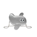 Creative silver airplane-shaped crossbody bag with eye design and chain strap - Silver