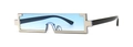 Flat top square sunglasses with blue gradient lenses and silver pixel frame - C2 Silver Blue Gradient