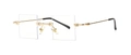 Moderne randlose Dreiecks-Sonnenbrille mit goldenem Metallrahmen und Gläsern - Gold Transparent