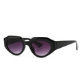 Modern geometric square sunglasses with black frames and purple gradient lenses - Black Frame Purple Gradient Lens (C5)