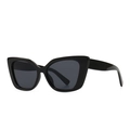 Moderne zwarte cat-eye zonnebril met donkergrijze glazen en een retro minimalistisch montuur - Zwart Frame Zwart Grijze Lenzen