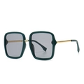 Lunettes de soleil carrées vert forêt avec branches en métal doré et verres gris - C5 Vert Forêt Verre Gris (C5 Vert Gris)