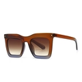 Modern square tortoiseshell sunglasses with brown gradient lenses and gold rivet accents - Gradient Tan