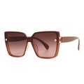 Chic square sunglasses with amber tortoise frames and brown gradient lenses - Tan Frame Gray Pink Gradient
