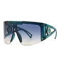 Gafas de sol retro de gran tamaño con cristales degradados y detalles dorados - Azul Azul Amarillo Degradado
