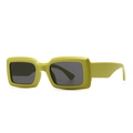 Gafas de sol retro con montura rectangular gruesa verde aguacate y lentes gris oscuro - Marco Verde Lente Gris Negro (C8)