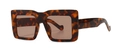 Classic oversized square sunglasses with retro tortoise shell frame and brown lenses - Tortoiseshell Light Tea