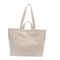 Cremeweiße Tragetasche aus DuPont-Papier mit Knitteroptik und TOTE BAG Prägung - 43.5*28*14cm / Weiß