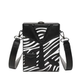 Unique zebra print box crossbody bag with creative tuxedo suit design and shoulder strap - Suit Style / Rainbow