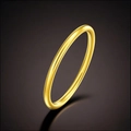Minimalist polished stainless steel gold ring shown on a sleek dark gradient background - US 5 / Gold