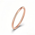 Minimalist rose gold stainless steel stackable ring with polished mirror finish surface - US 5 / Rose Gold