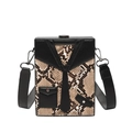 Unique box crossbody bag featuring a brown python print and suit-themed necktie design - Suit Style / Dark Khaki