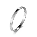Detail of silver stainless steel bangle with geometric sawtooth pattern and clasp - Steel Color (33-C-5)