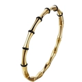 Bracelet jonc style bambou doré avec détails en émail noir pour femmes chic - Style Bambou Zirconium Noir (39-E-7)