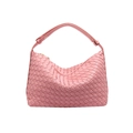 Rosafarbene geflochtene Hobo-Tasche mit Intrecciato-Textur und festem Handgriff - Rosa