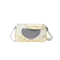 Sac Ita blanc avec accents jaunes, fenêtre en cœur et détails de boutons chinois - Blanc cassé (Sans badges)