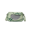 Sac bandoulière vert menthe avec découpe cœur, boutons et détails rivetées - Vert (Sans badges)