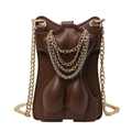 Petit sac bandoulière marron forme corps artistique avec chaîne dorée femme - Marron