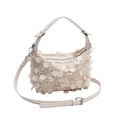 Elegante borsa beige con paillettes grandi e tracolla sottile regolabile - Rosa